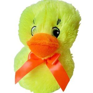 Dan Dee Collectors Choice Easter Duck Orange Beak Orange Bow Neon Plush